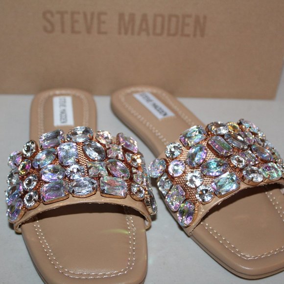 Steve Madden Shoes - STEVE MADDEN MALINA RHINESTONE SANDALS SLIDES 8